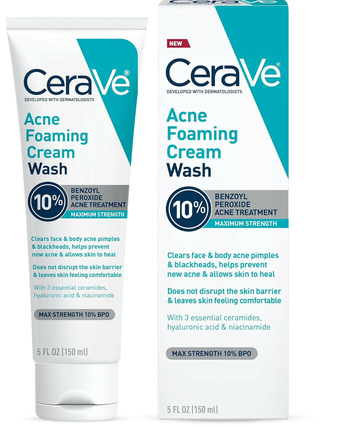 CERAVE ACNE FOAMING CREAM WASH 10% 150ml - I CARE